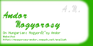 andor mogyorosy business card